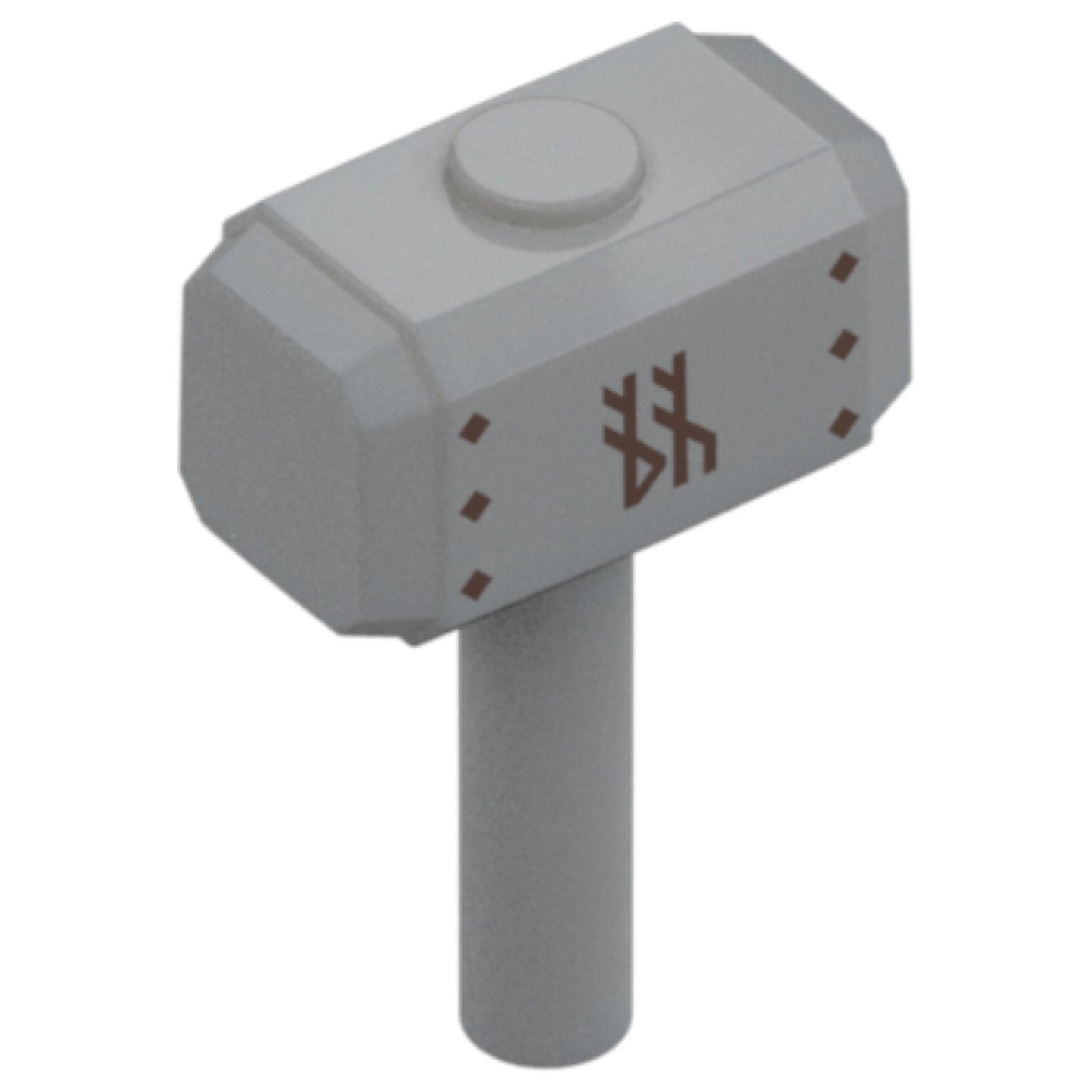 LEGO® Zubehör Waffe Hammer mit Runenmuster (Mjölnir) - Grau - 104513
