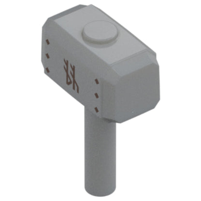 LEGO® Zubehör Waffe Hammer mit Runenmuster (Mjölnir) - Grau - 104513