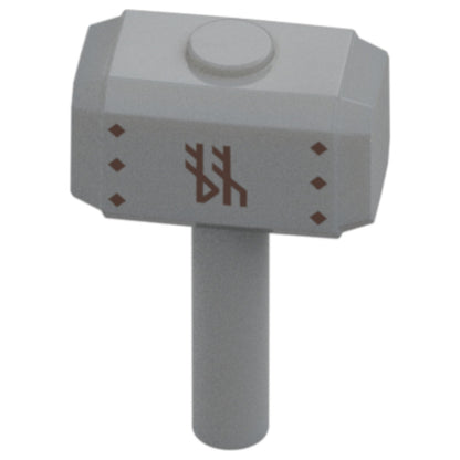 LEGO® Zubehör Waffe Hammer mit Runenmuster (Mjölnir) - Grau - 104513