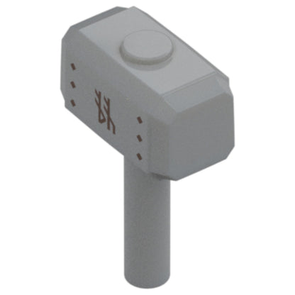 LEGO® Zubehör Waffe Hammer mit Runenmuster (Mjölnir) - Grau - 104513