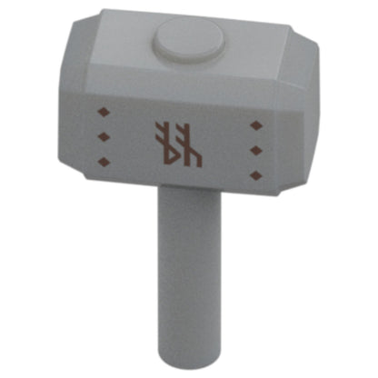 LEGO® Zubehör Waffe Hammer mit Runenmuster (Mjölnir) - Grau - 104513