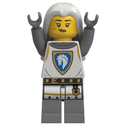 LEGO Castle Minifigur Eigenkreation Pferderitter Lady Elara vom Silberross