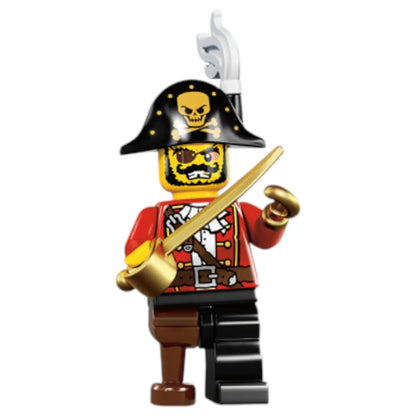 LEGO Piraten Minifigur Serie 8 Pirat Kapitän mit Waffe - col127