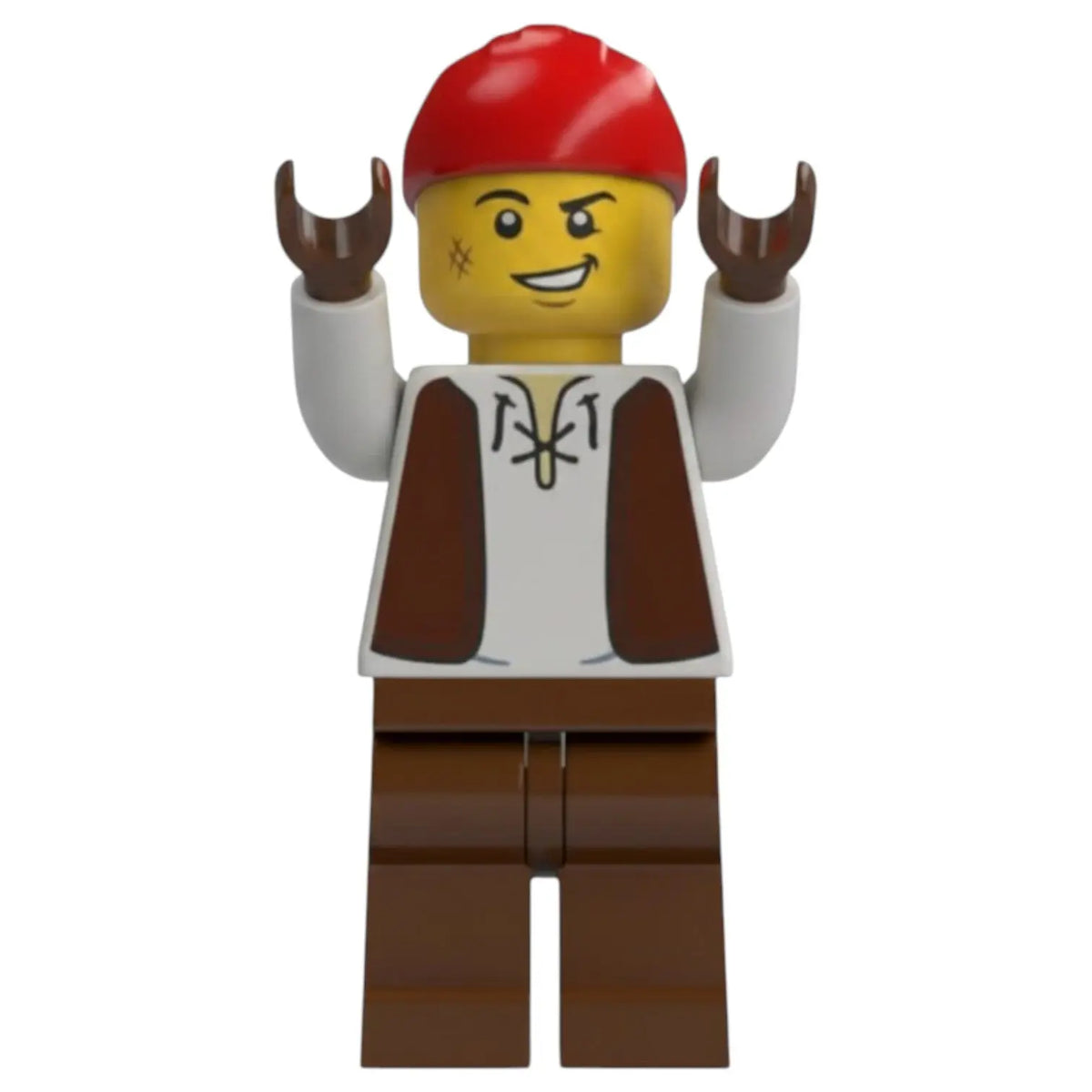 LEGO Piraten Minifigur Eigenkreation Käpt’n Finn Rotmütze