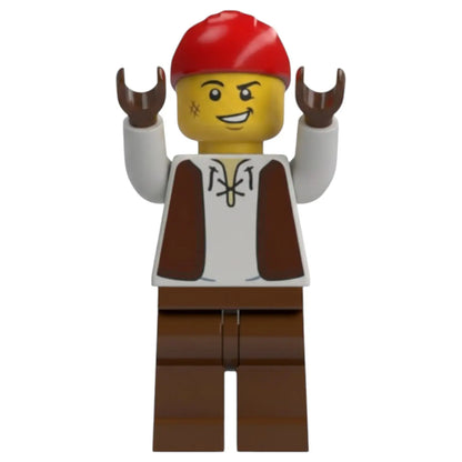 LEGO Piraten Minifigur Eigenkreation Käpt’n Finn Rotmütze
