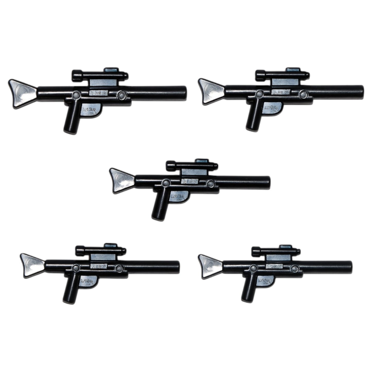 LEGO® Zubehör Schusswaffe Gun Blaster Lang 5 Stk. - Schwarz - 57899