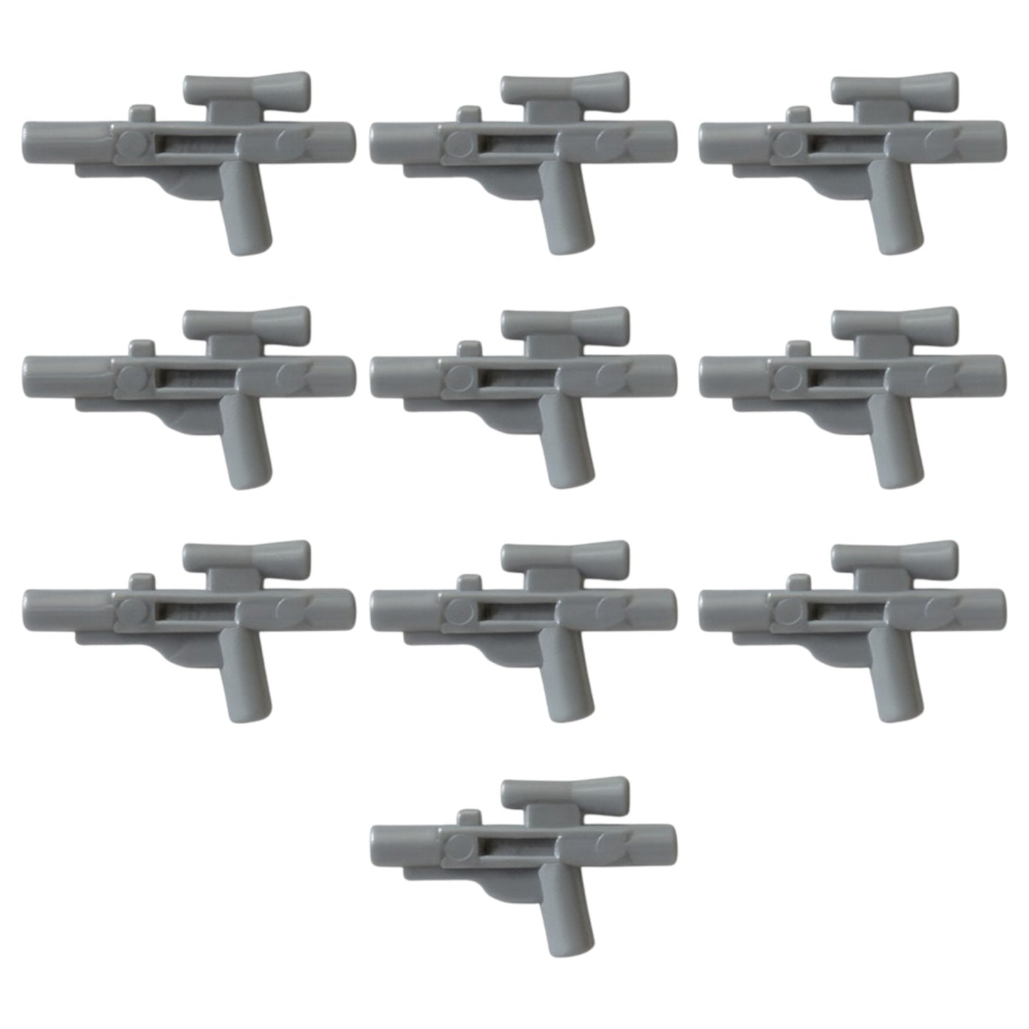 LEGO® Zubehör Schusswaffe Gun Blaster Kurz 10 Stk. - Flat Silber - 58247