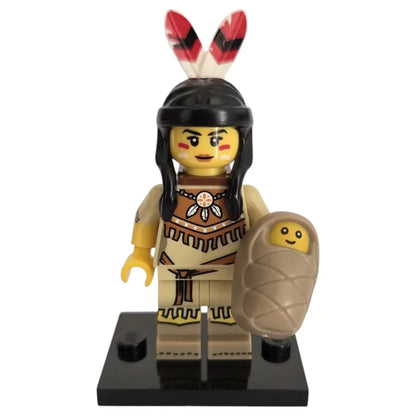 LEGO Minifigur Serie 15 Indianerin mit Kind- col232 Spiele Pirat