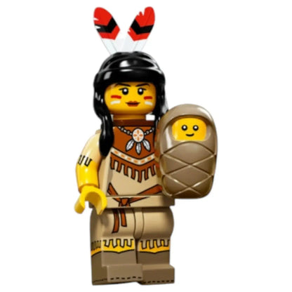 LEGO Minifigur Serie 15 Indianerin mit Kind- col232 Spiele Pirat