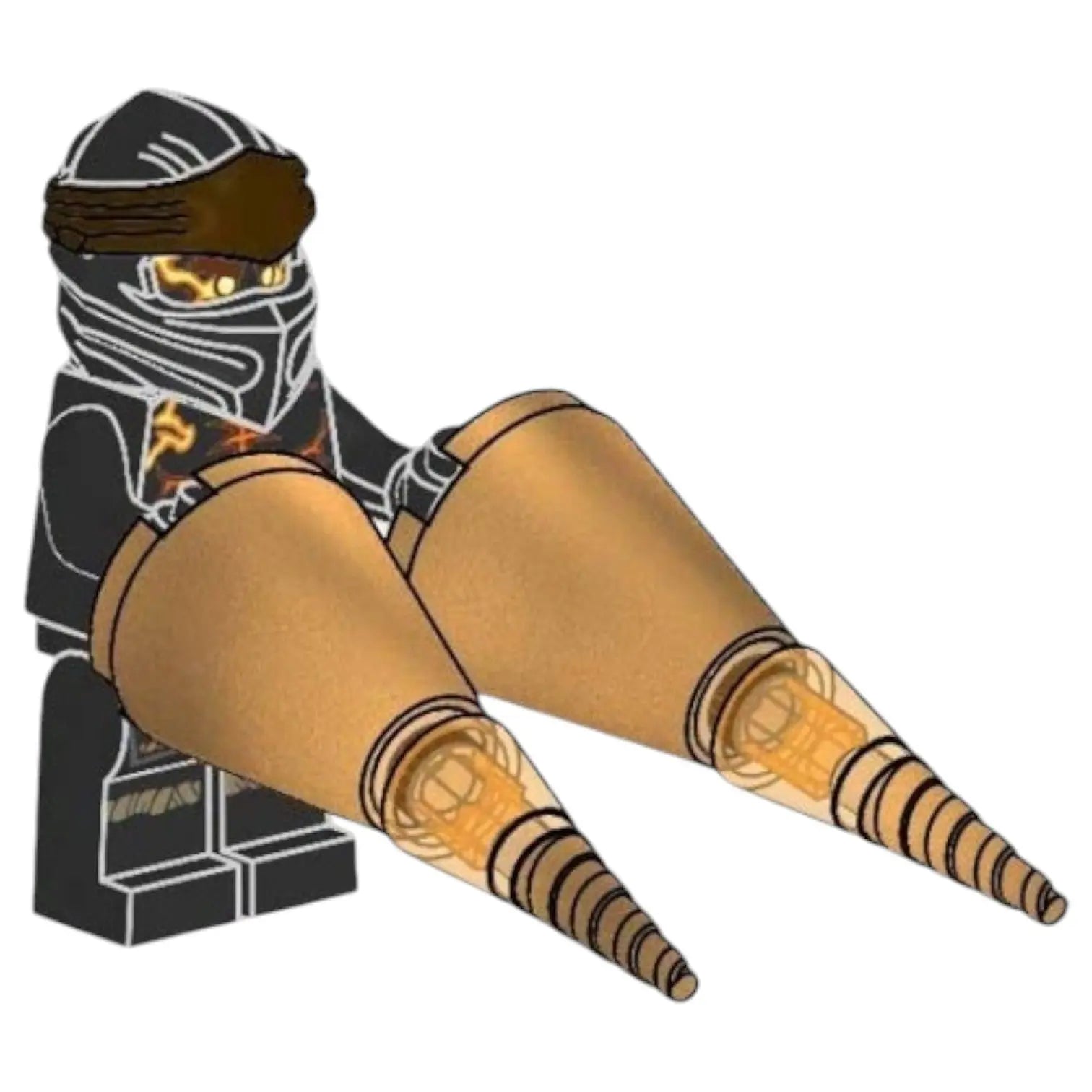 LEGO Ninjago Minifigur Cole Spinjitzu Burst mit Waffe - njo0612 Spiele Pirat
