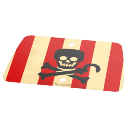 LEGO Zubehör Boot Segel 4.9x7.2cm mit schwarzem Totenkopf und Hakenmuster Spiele Pirat