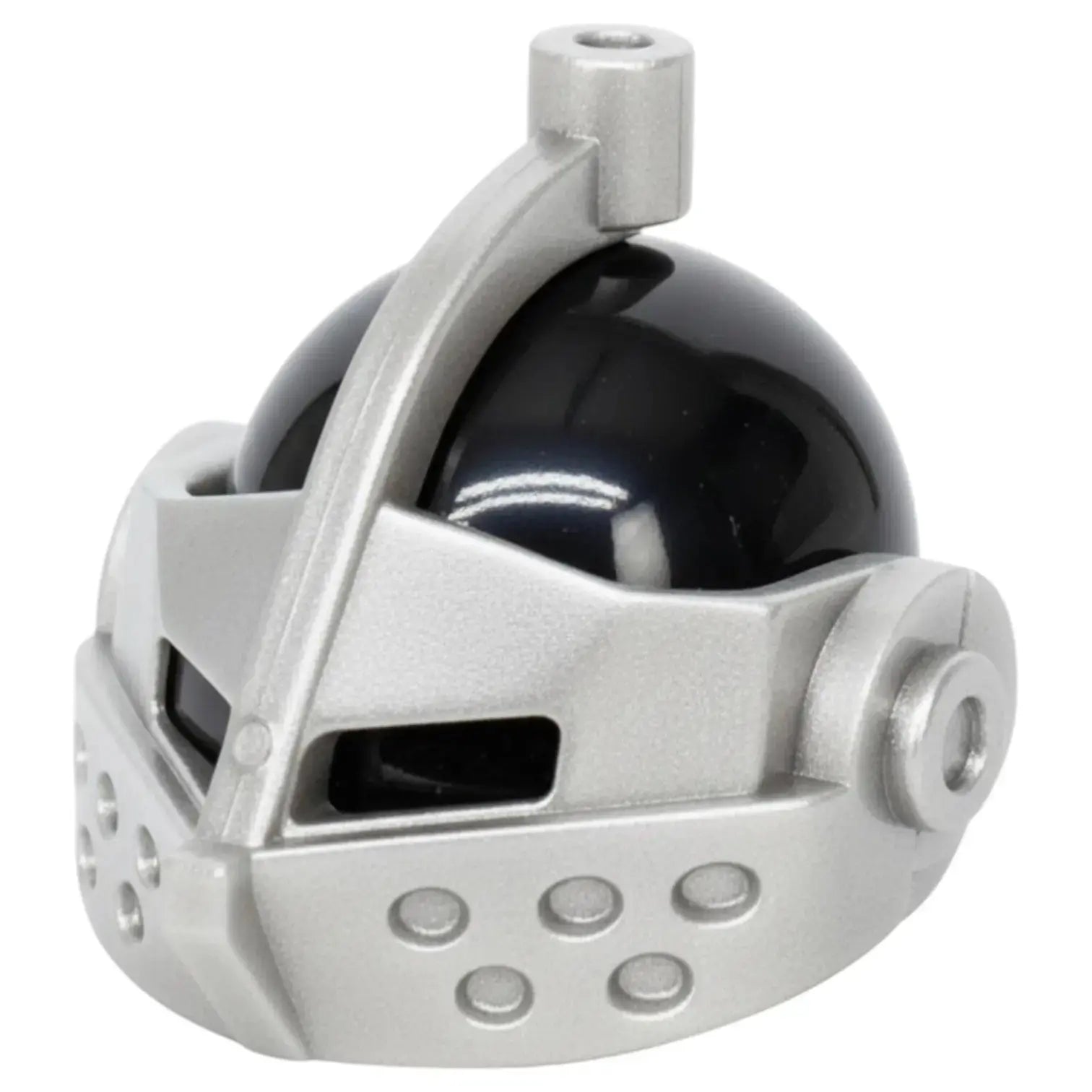 LEGO Zubehör Castle Ritter Helm mit Visier - Schwarz/Silber Spiele Pirat