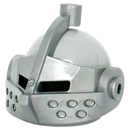LEGO Zubehör Castle Ritter Helm mit Visier - Silber Metallic