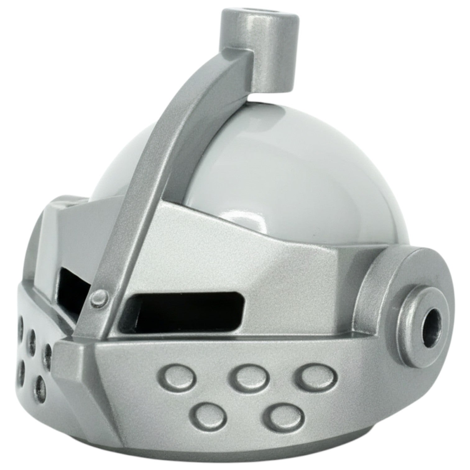 LEGO Zubehör Castle Ritter Helm mit Visier - Silber Metallic