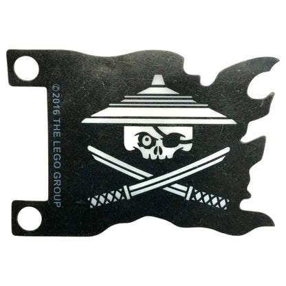 LEGO Zubehör Flagge zerfetzt mit weissem Totenkopf mit Augenklappe Spiele Pirat