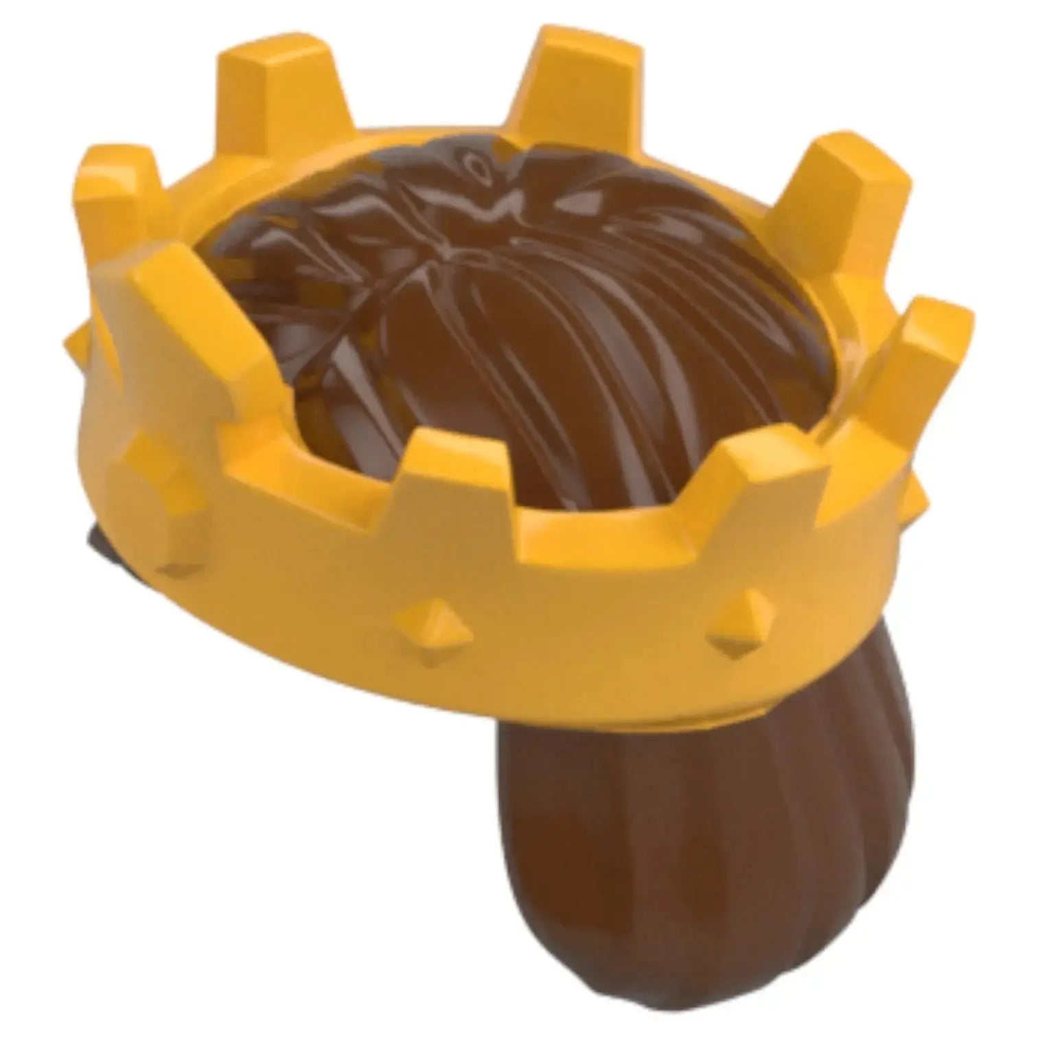 LEGO Zubehör Haare Braun mit König Krone Spiele Pirat