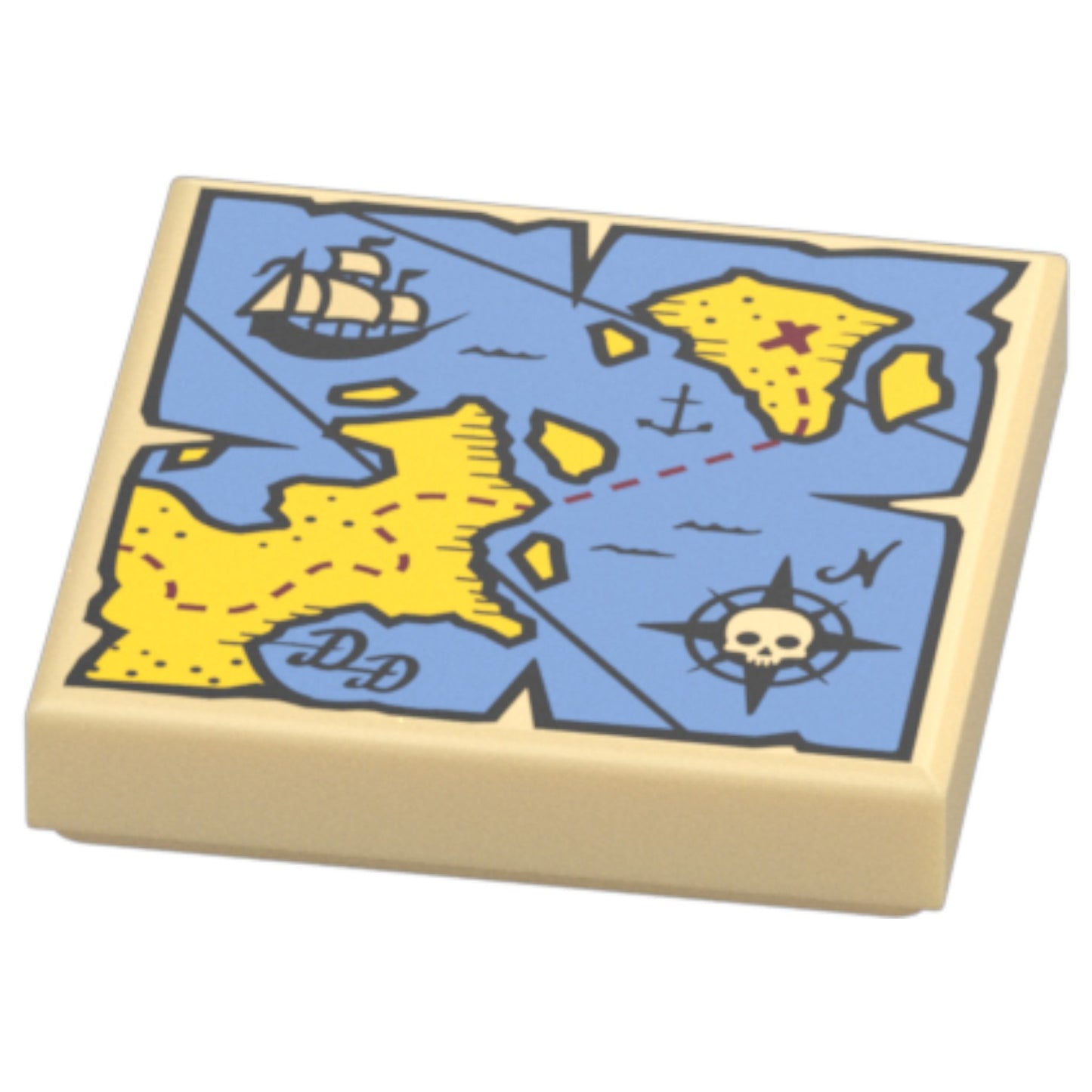 LEGO Zubehör Schatzkarte 2x2 - Ziegelgelb - 19524