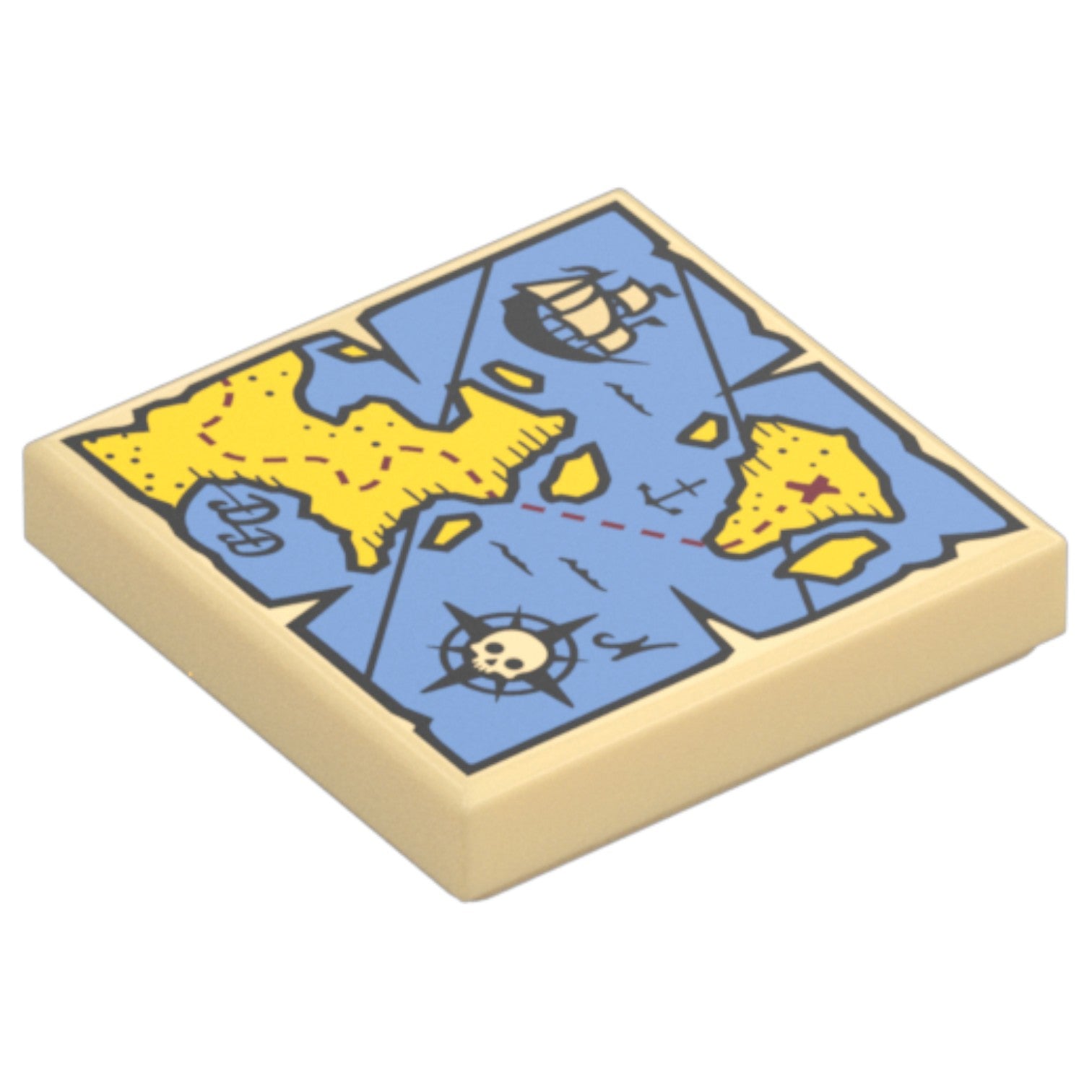 LEGO Zubehör Schatzkarte 2x2 - Ziegelgelb - 19524