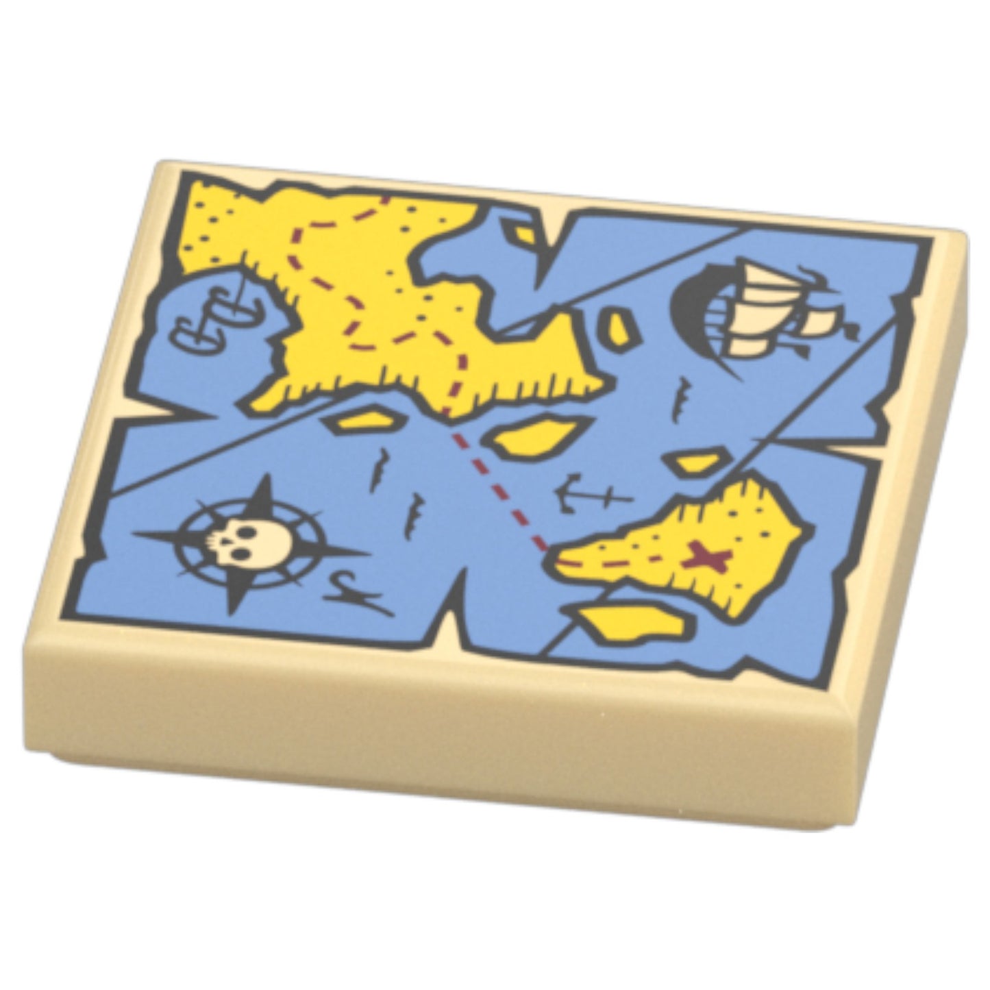 LEGO Zubehör Schatzkarte 2x2 - Ziegelgelb - 19524