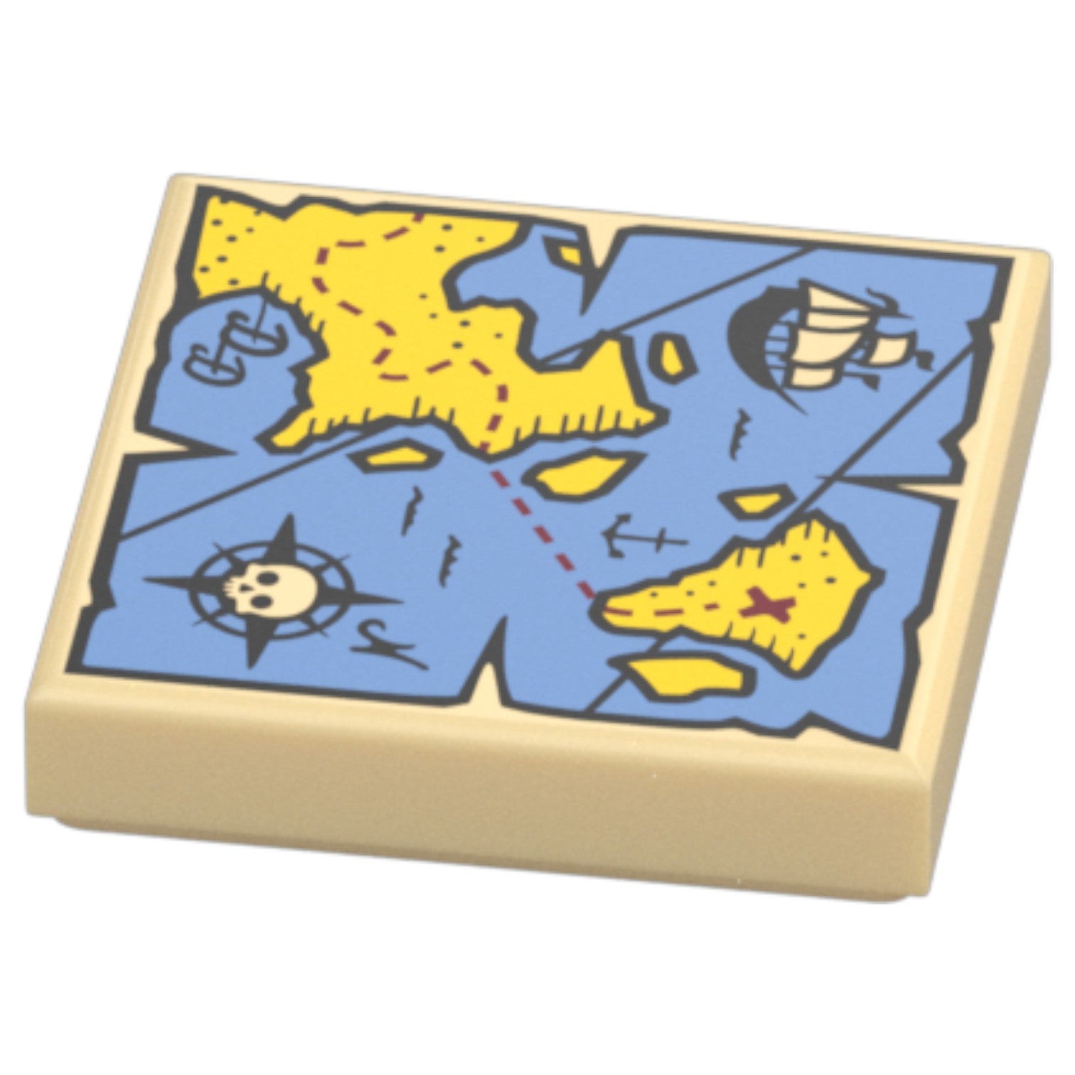 LEGO Zubehör Schatzkarte 2x2 - Ziegelgelb - 19524