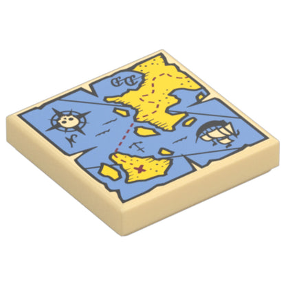 LEGO Zubehör Schatzkarte 2x2 - Ziegelgelb - 19524