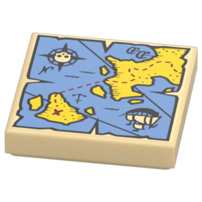 LEGO Zubehör Schatzkarte 2x2 - Ziegelgelb - 19524