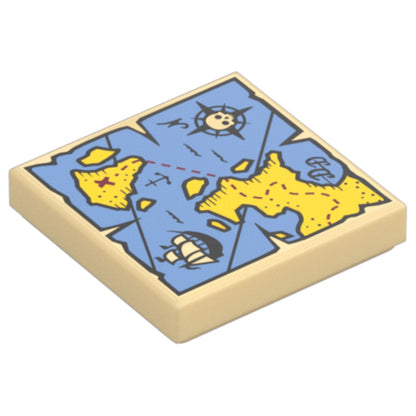 LEGO Zubehör Schatzkarte 2x2 - Ziegelgelb - 19524