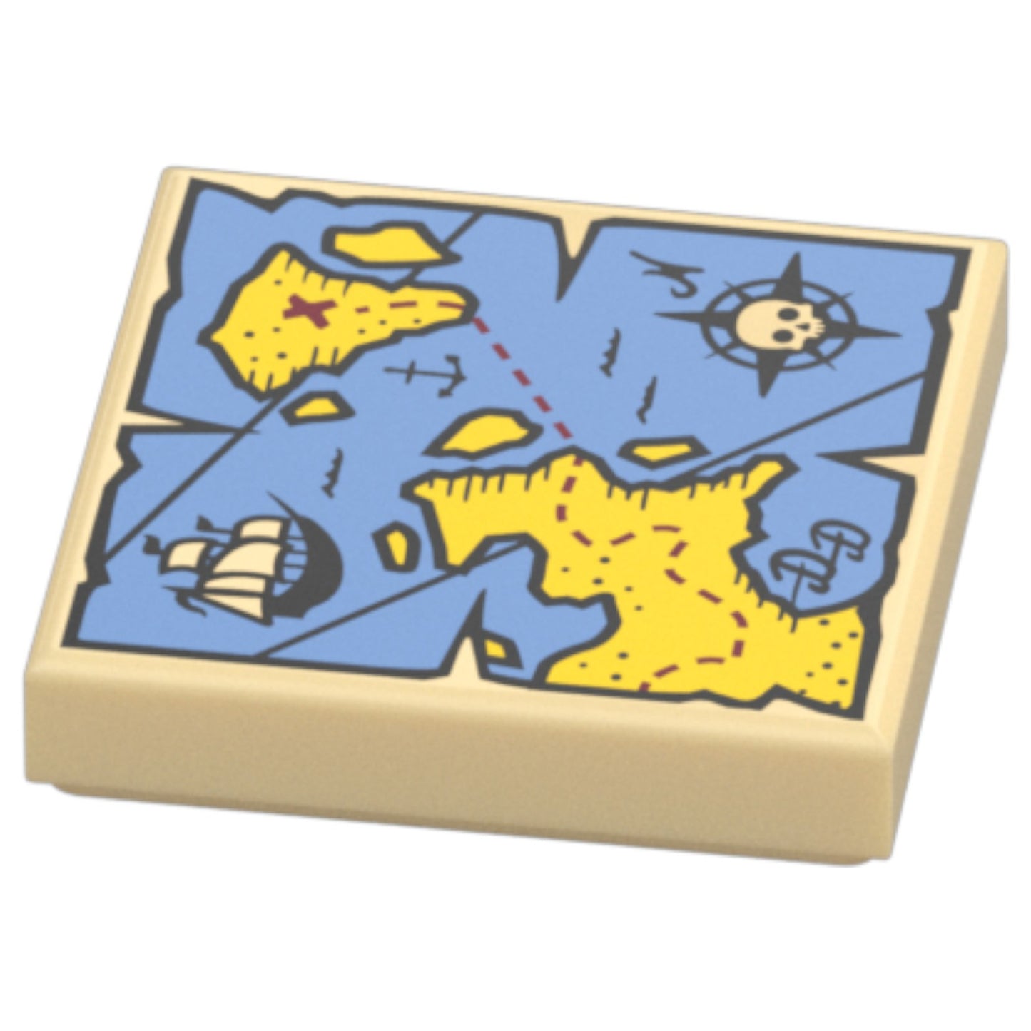 LEGO Zubehör Schatzkarte 2x2 - Ziegelgelb - 19524