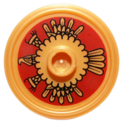 LEGO Zubehör Schild Rund mit goldenem Aztekenmuster Spiele Pirat
