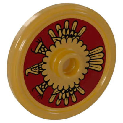 LEGO Zubehör Schild Rund mit goldenem Aztekenmuster Spiele Pirat