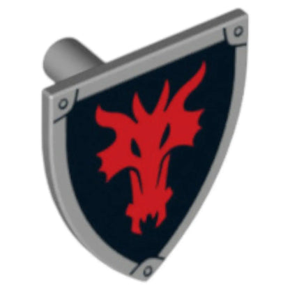 LEGO Zubehör Schild mit rotem Drachenkopf Spiele Pirat
