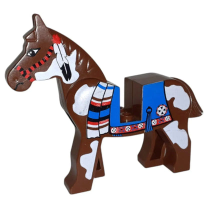 LEGO Zubehör Tiere Pferd mit blauer Decke Indianer - Braun - Gebraucht Spiele Pirat