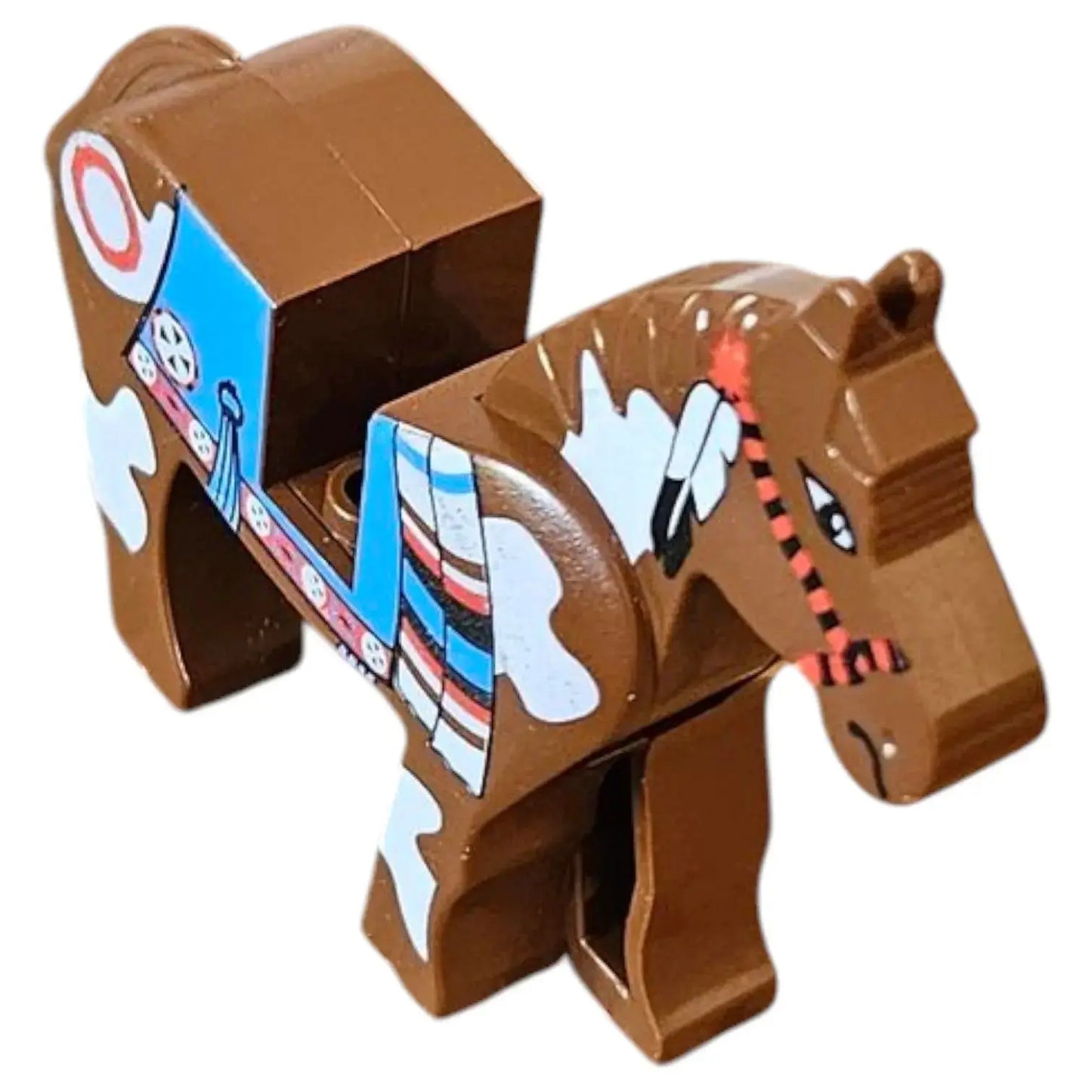 LEGO Zubehör Tiere Pferd mit blauer Decke Indianer - Braun - Gebraucht Spiele Pirat