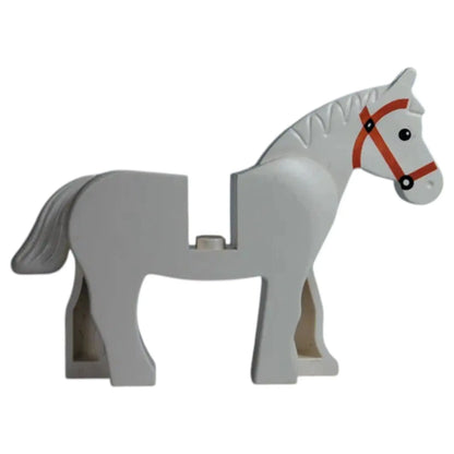 LEGO Zubehör Tiere Pferd mit schwarzen Augen  - Weiss Spiele Pirat