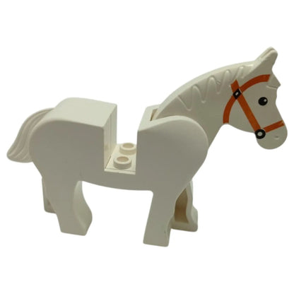 LEGO Zubehör Tiere Pferd mit schwarzen Augen  - Weiss Spiele Pirat