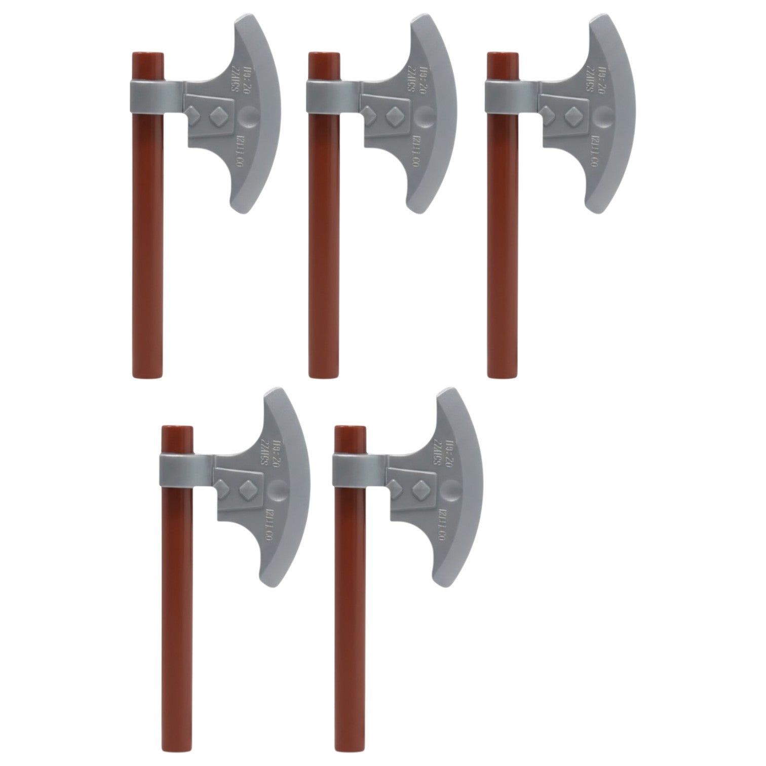 LEGO Zubehör Waffe Axt Klein 5 Stk. - Braun Silber