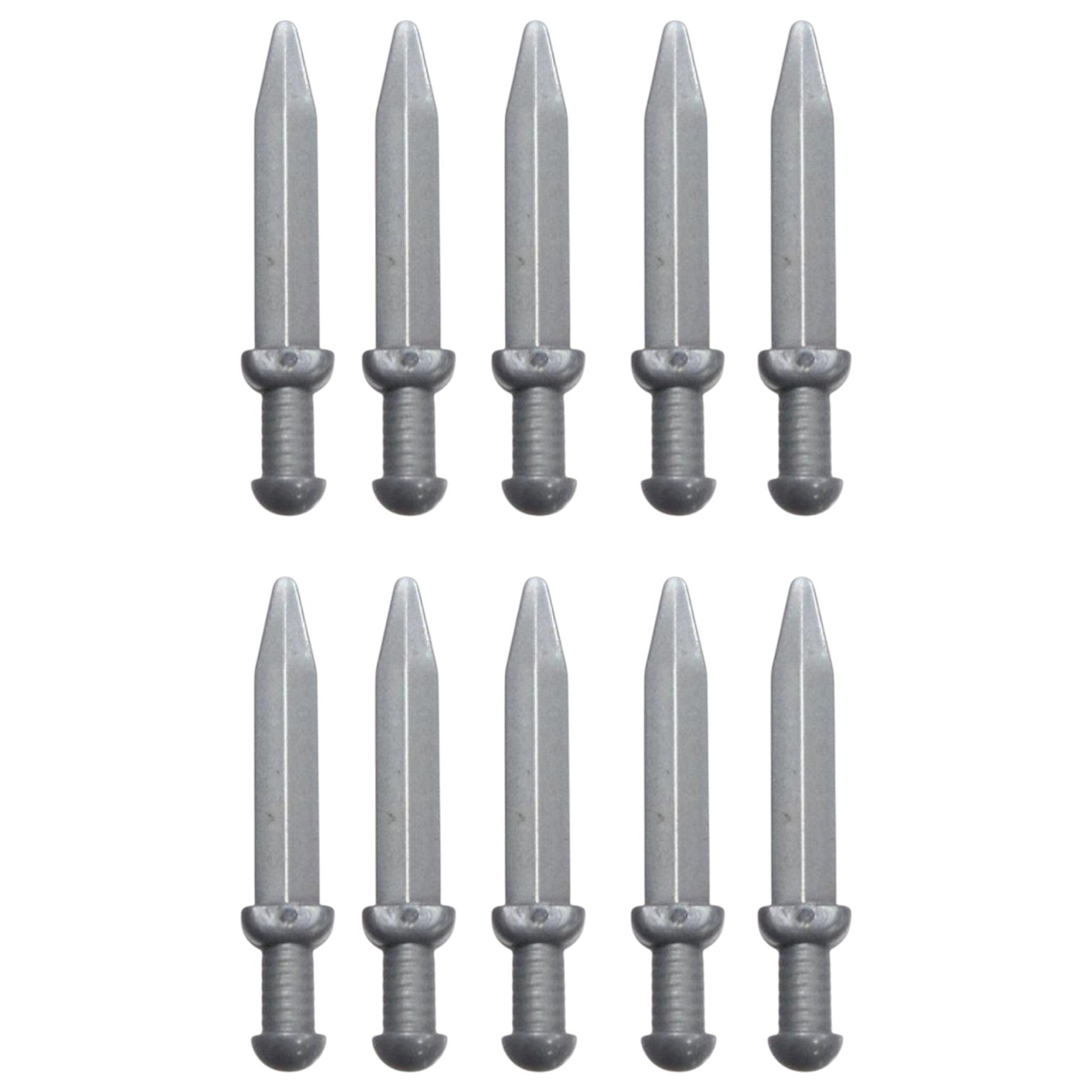 LEGO Zubehör Waffe Dolch 10 Stk. - Silber Metallic - 18034