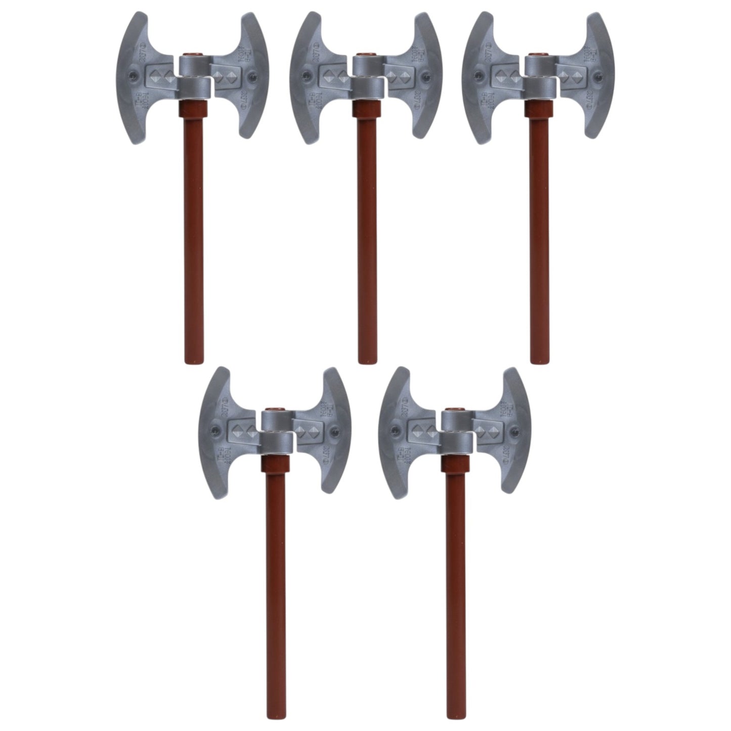 LEGO Zubehör Waffe Doppel Axt Gross 5 Stk. - Braun Silber