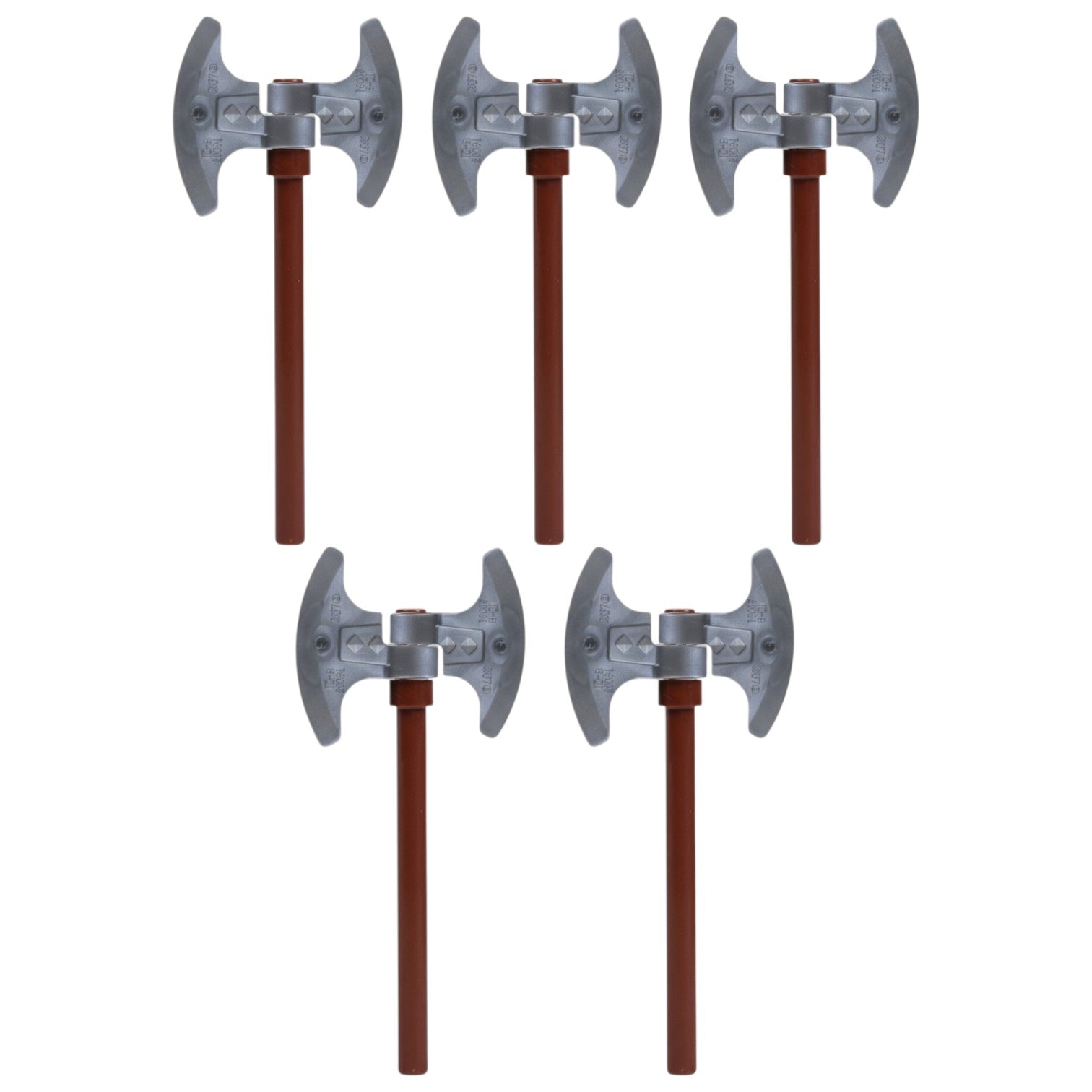 LEGO Zubehör Waffe Doppel Axt Gross 5 Stk. - Braun Silber