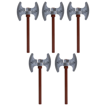 LEGO Zubehör Waffe Doppel Axt Gross 5 Stk. - Braun Silber