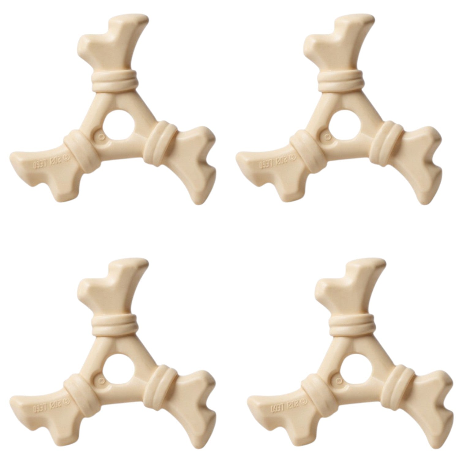 LEGO Zubehör Waffe Knochen Shuriken Wurfstern 4 Stk. - Weiss - 2186