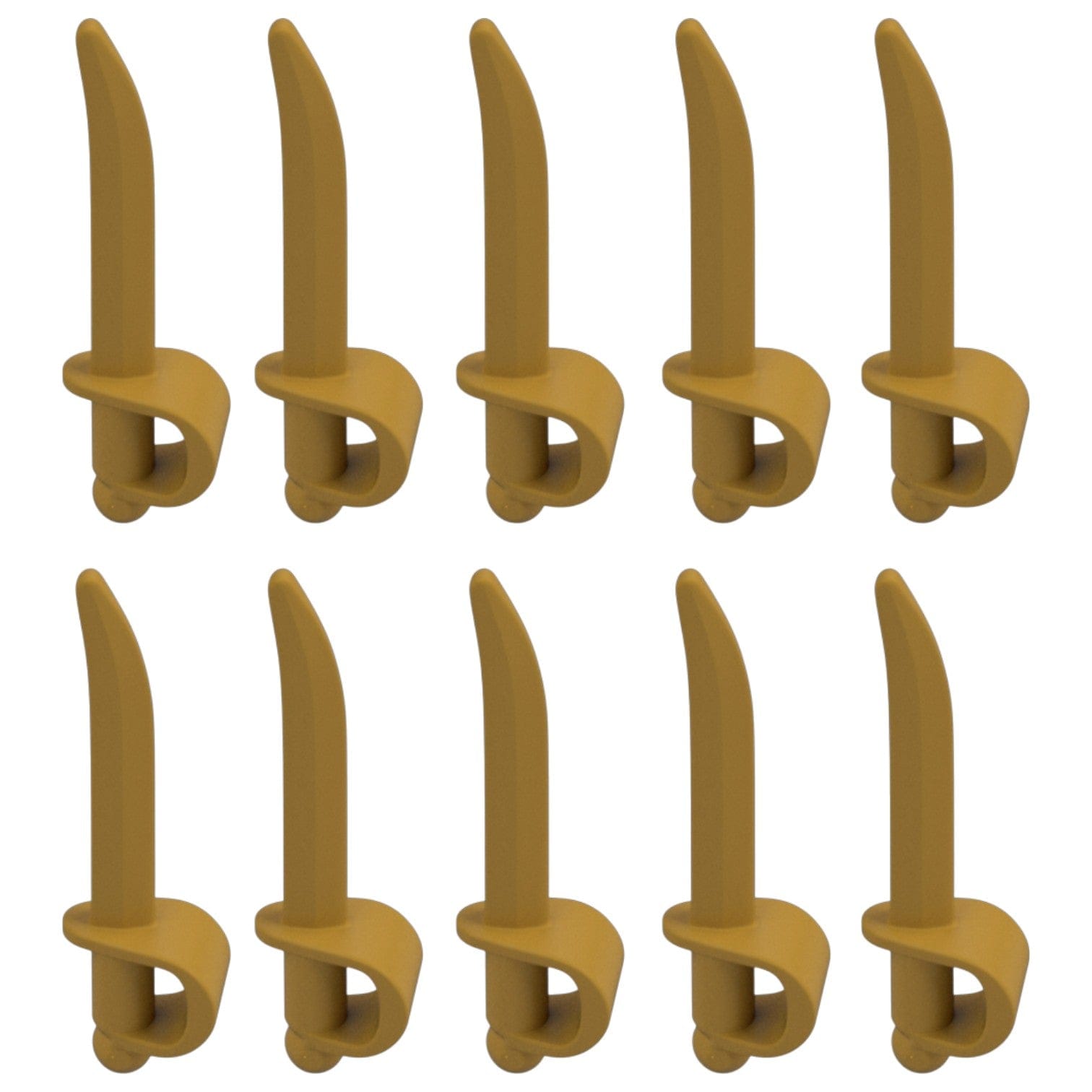 LEGO Zubehör Waffe Schwert 10 Stk. - Gold - 2530