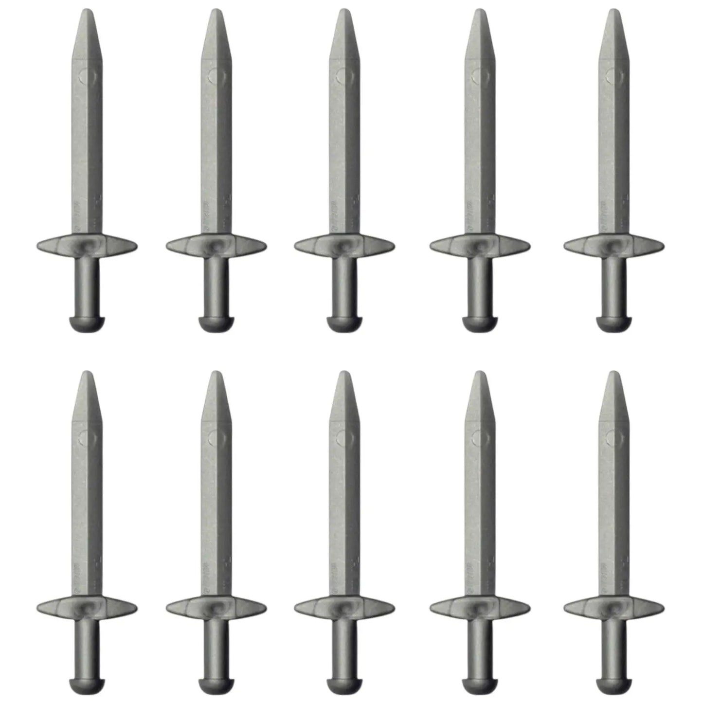 LEGO Zubehör Waffe Schwert Gross 10 Stk. - Silber Metallic - 18031