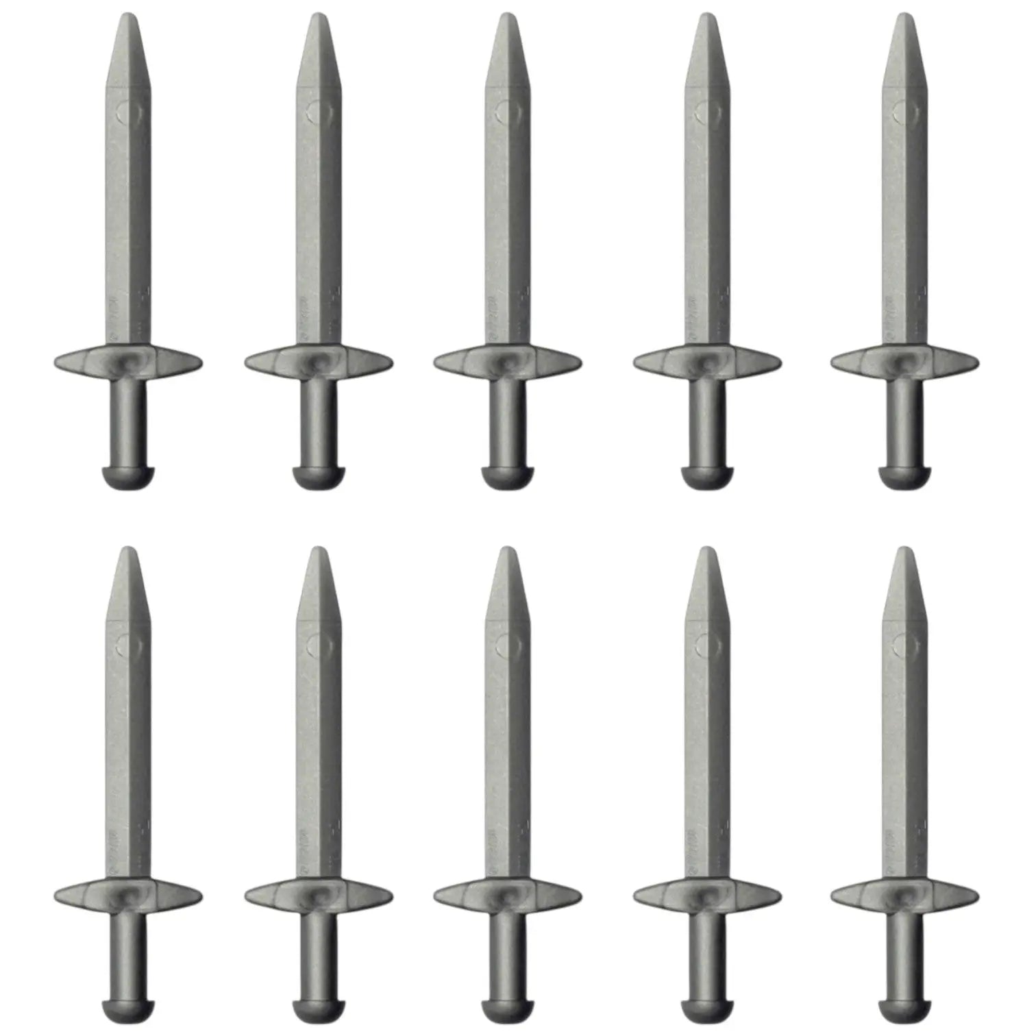 LEGO Zubehör Waffe Schwert Gross 10 Stk. - Silber Metallic - 18031