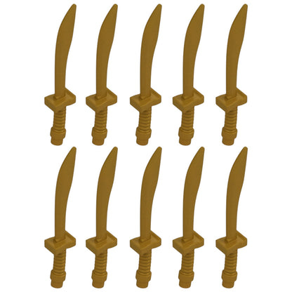 LEGO Zubehör Waffe Schwert Krummsäbel 10 Stk. - Pearl Gold - 25111