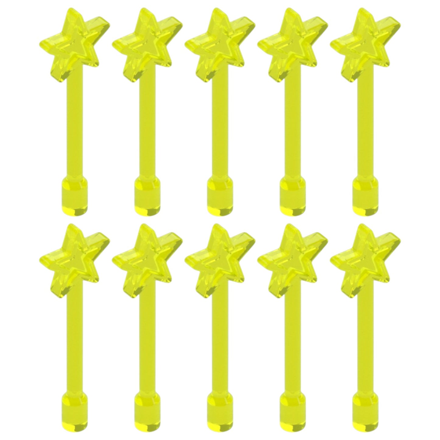 LEGO Zubehör Waffe Zauberstab 10 Stk. - Neon Gelb - 28681