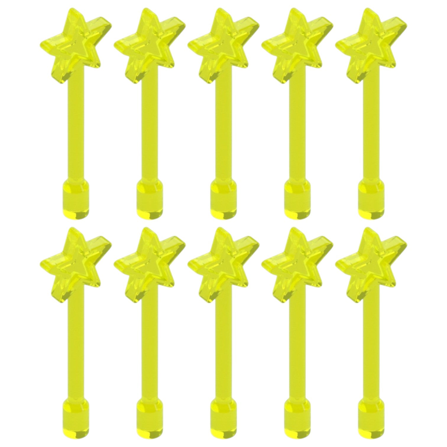 LEGO Zubehör Waffe Zauberstab 10 Stk. - Neon Gelb - 28681