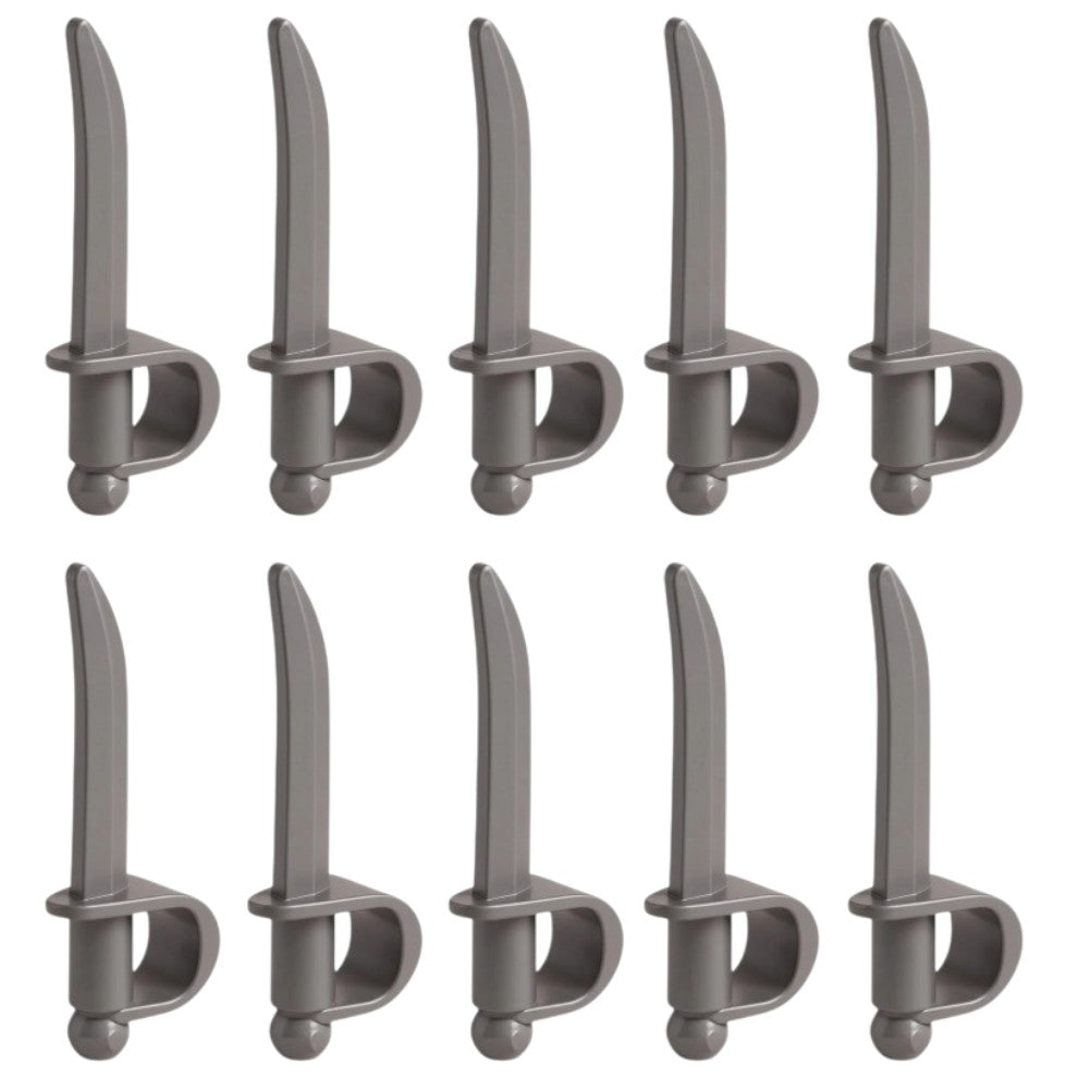LEGO® Zubehör Waffe Schwert 10 Stk. - Dark Stone Grau - 2530