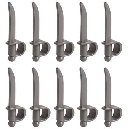 LEGO® Zubehör Waffe Schwert 10 Stk. - Dark Stone Grau - 2530